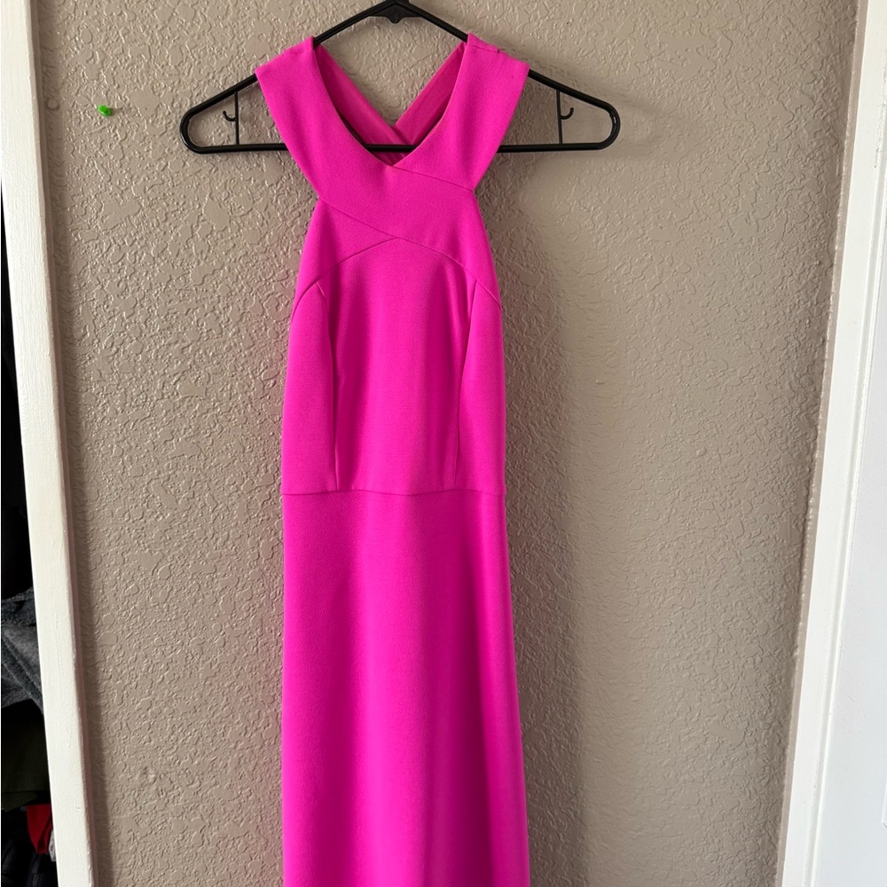 CeCe Vibrant Pink Backless Dress